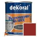 EMALIA ANTYKOROZYJNA KOLOR CZERWONY JASNY (MŁOTKOWY) DO MALOWANIA PRZEDMIOTÓW STALOWYCH I ŻELIWNYCH BEZPOŚREDNIO NA RDZĘ 0,8L FIRMY DEKORAL 