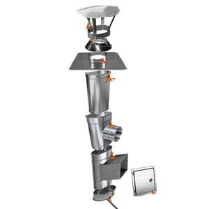 KOMPLETNY KOMIN STALOWY KWASOODPORNY ŻAROODPORNY OWALNY KO O WYMIARACH 120X245 MM WYSOKOŚĆ 12MB FIRMY KOMINUS