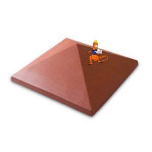 DASZEK CERAMICZNY KOLOR CZERWONA ANGOBA 440X440 MM NA SŁUPEK OGRODZENIOWY FIRMY FCB