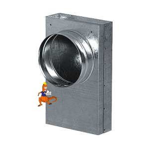 REDUKCJA 90 STOPNI Z KANAŁU PROSTOKĄTNEGO 150X50MM NA KANAŁ FI100 DYSTRYBUCJA POWIETRZA OCYNK