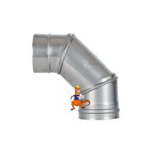 KOLANO 90 STOPNI REGULOWANE STALOWE SPALINOWE KWASOODPORNE KS O ŚREDNICY  FI200 KOMINUS