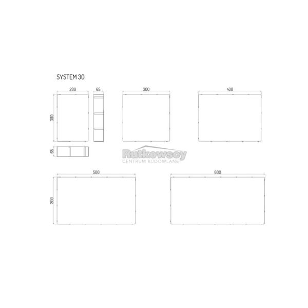 Płyta System 30 CERTUS 6,5 cm wulkaniczny colormix