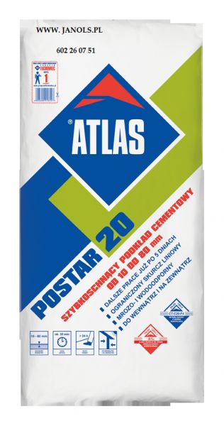 ATLAS POSTAR 20 - szybkoschnący podkład cementowy 25kg