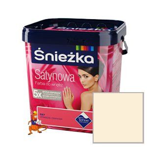 FARBA SATYNOWA Z DODATKIEM TEFLON KOLOR SUBTELNY BEŻ 5L FIRMY ŚNIEŻKA 
