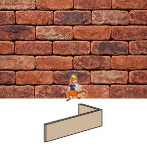 PŁYTKA KĄTOWA KLINKIEROWA OUD HERVE 70 DF 210x100x65X20 MM RĘCZNIE FORMOWANA FIRMY VANDERSANDEN