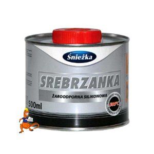 SREBRZANKA ŻAROODPORNA SILIKONOWA KOLOR SREBRNY 5L FIRMY ŚNIEŻKA