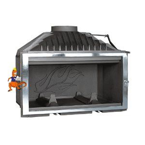 WKŁAD KOMINKOWY FLAMING CHROMOWE WYKOŃCZENIE SZYBA SAMOCZYSZCZĄCA REF.880F/105+  O MOCY 15 kW FIRMY FONTE FLAMME