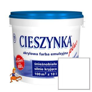 CIESZYNKA PLUS FARBA AKRYLOWA MATOWA DO ŚCIAN I SUFITÓW KOLOR BIAŁY 10L
