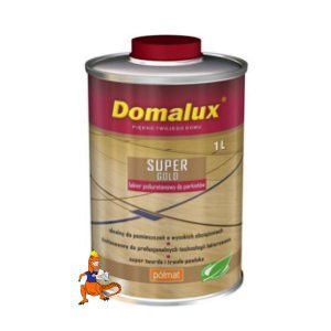 DOMALUX SUPER GOLD LAKIER POLIURETANOWY TWORZY TRWAŁĄ I TWARDĄ POWŁOKĘ KOLOR BEZBARWNY PÓŁMAT 1L