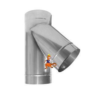 TRÓJNIK 45 STOPNI STALOWY SPALINOWY KWASOODPORNY I ŻAROODPORNY KZS O ŚREDNICY  FI400 KOMINUS